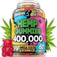Hemp Gummies - 400,000, 60 Sweets - Stress, Insomnia & Anxiety Relief - Made in USA - Tasty & Relaxing Herbal Gummies - Premium Extract - Mood & Immune Support - Omega 3-6-9 Complex