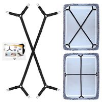 QoeCycth Bed Sheet Holder Straps, 2Pcs Adjustable Crisscross Fitted Sheet Band Straps Grippers Suspenders, Triangle Elastic Mattress Cover Holder Fasteners for All Bed Sheets, Mattress Covers