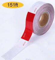 DOT-C2 Reflective Tape 2"x151' for Trailers,Cars Vehicles,Boats,Signs,Warning Red and White by Dirza