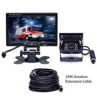 Backup Rear View Camera Monitor System 7"LCD Rear View Monitor Night Vision IP67 Waterproof Backup Camera for Truck/Car/Bus/RV/Van/Caravan/Trailers (with 33 ft Length Cable)
