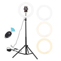 GOGOUP 12" Ring Light, LED Aluminum Radiator Dimmable LED Selfie o Ring Light with Tripod Stand & Phone Holder for Portrait Vlog YouTube Video Photography Compatible with iPhone Xs Max XR Android