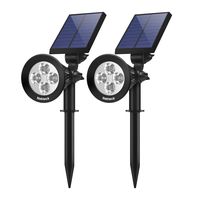 Nekteck Solar Lights Outdoor, 2 in 1 Outdoor Solar Spotlights with Activated Auto On/Off for Pathway, Walkway, Garden, Patio, Driveway, Ground, Yard,