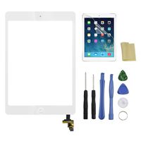 Touch Screen for iPad Mini 1 2 Retina(White),Front Screen Digitizer with IC Chip & Home Button and Camera Holder + 7 Pieces Tools + Adhesive Tape Pre-installed by Tongyin