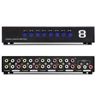 wewa98698 Video Audio AV Switch, 8 in 1 Out Composite Video Audio 3 RCA AV Switch Switcher Box Selector,High Isolation, Strong Anti-Interference for HDTV