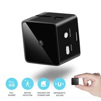Mini Cube Spy Hidden Camera Full HD 1080P with Motion Detection, Metal Housing Magnetic Body Perfect Video Camera for Indoor/Outdoor Security Nanny Cam - No Wi-Fi Needed - 16G SD Card Included (Black)