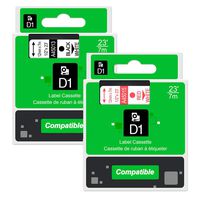 AOJE Replacement Dymo D1 Label Tape D1 45013 45015 Black Print on White Plus Red Print on White Compatible with DYMO LabelManager 160 280 360D, 2-Pack