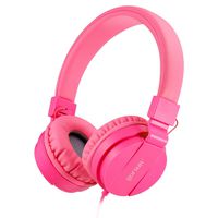 ONTA gorsun Foldable On Ear Audio Adjustable Lightweight Headphone for Kids Cellphones Smartphones iPhone Laptop Computer Mp3/4 Earphones (Pink)