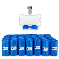 Gorilla Supply Dog Waste Bags with Patented Dispenser and Leash Tie,  Blue, Unscented, EPI Additive (meets ASTM D6954-04 Tier 1), 1000 Count