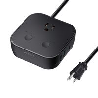 AUKEY Power Strip with 4 USB Charging Ports and 3 AC Outlets, Built-in Timing Function and 4.9ft Extension Cord for Smartphone, Tablet, Laptop & More