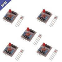 Ximimark 5Pcs Laser Sensor Module Non-Modulator Tube Laser Receiver Detection Module Relay Switch 5V for Arduino
