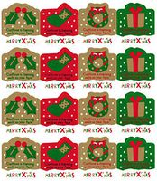 LSW Set of 120 Merry Christmas Holly, Stocking, Wreath, Present Holiday Stickers