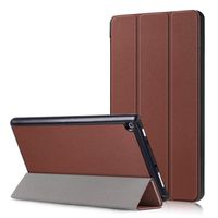 For Amazon Kindle Fire HD8 2018 Sleep/Wake Ultra Slim Trifold Leather Case Cover (Brown)