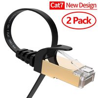 Ethernet Cable, VANDESAIL 2 Pack 6.5ft CAT7 RJ45 LAN Cable High Speed Gigabit Network Patch Cord Gold Plated (2m) (Renewed)