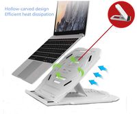 1A2B3C Folding Laptop Table, Adjustable Laptop Stand, 10 Adjustable Angles Rotatable Portable Desk Stand for Laptop, Bed Tray Cooling Computer Pad Stand (White)