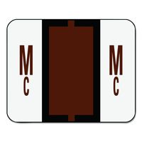 Smead BCCR Bar-Style Alphabetic Color-Coded Labels, Letter Mc, Brown, 500 Labels per Roll (67097)