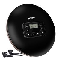 Portable CD Player, Small CD Player Walkman with LED Display, Anti-Skip Protection, Shockproof, Personal Compact Disc Music Player with Headphones and USB-Black