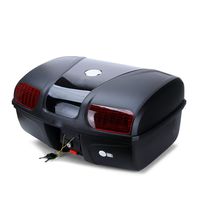 AUTOINBOX Universal Motorcycle Rear Top Box Tail Trunk Luggage Case,47 Litre Hard Case with Mounting Hardware ,Black