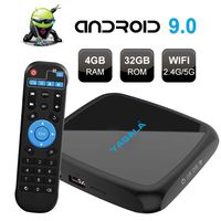 TV Box Android 9.0, TUREWELL V3 Android Box RK3318 Quad-core 4GB RAM 32GB ROM Support 2.4G/5G Dual-Band WiFi H.265 4K Ultra HD HDMI 2.0 Ethernet Smart Streaming Media Player TV Box