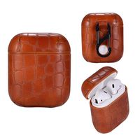 YRD TECH Earphone Case for Apple AirPods Leather Earphones Charger Case Cover Protective with Carabiner Earphones Case (Coffee)