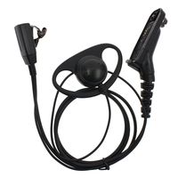 KENMAX Multi-pin D Shape Earpiece Ear-Clip Ear-Hook Headset with PTT Mic for Motorola XPR-6500 XiR P8208 DGP-6150 DP4600 APX-4000