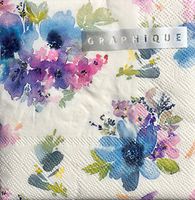 Graphique Watercolor Flowers Cocktail Beverage Paper Napkins, 40-ct