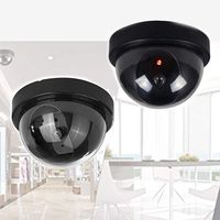 PerryLee 2 Pack Dummy Camera Dome Camera Indoor Fake Wireless CCTV Security Camera Surveillance Office Camera Flashing Blinking Red LED Light