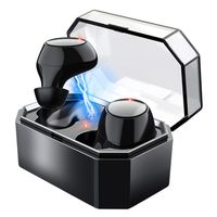 True Wireless Earbuds Bluetooth 5.0 Headphones with Charging Case Waterproof Earphones Built-in Microphones Noise Cancelling in-Ear Headset Compatible with Android iOS iPhone Samsung(Y6 Black)