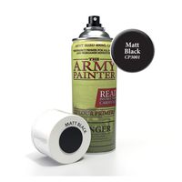 The Army Painter Color Primer, Matt Black, 400 ml, 13.5 oz - Acrylic Spray Undercoat for Miniature Painting