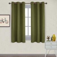 NICETOWN Window Decoration Thermal Insulated Solid Grommet Blackout Curtains/Drapes for Living Room (1 Pair, 42 by 63 inches, Olive Green)