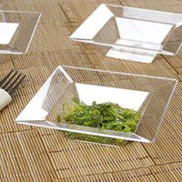 Efavormart 50 Pcs - Clear Square 5oz Disposable Plastic Dessert Bowls Tableware For Wedding Banquet Event Party Decoration