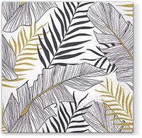 Tropical Exotic Gold and Silver Leaves Paper Luncheon Napkins 40pcs