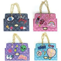 Handmade Gift Bags, Set of 4 Designs Luxury Brand Bag Printed, Mini Handmade Purse, Paper Hand Bags, Gold Chain Handles