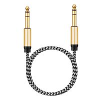 Morelecs 1/4 inch TRS Cable 10ft 6.35mm Mono Jack 1/4" TS Cable 6.35mm (1/4) TRS to 6.35mm (1/4) TRS Stereo Audio Cable Heavy Duty 6.35mm Male to Male Stereo Jack Balanced Audio Path Cord
