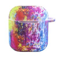 Earphone Protective Cover,Sikye Silicone Headphone Storage Box for Airpods Case, Airpods Accessories - with Keychain Anti Lost (C)