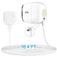 16.4FT Weatherproof Outdoor Charging Cable and Quick Charge 3.0 Power Adapter Compatible for Arlo Pro and Pro 2, Arlo GO, Other Home Camera (Micro USB), 1 Set, White