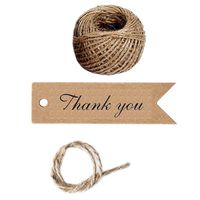 100 PCS Aspire Kraft Paper Gift Tags Bonbonniere Favor Gift Tags with Free 100 Feet Natural Jute Twine-Arrow/Thank You