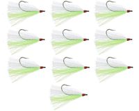 Last Cast Tackle Bucktail Teaser with 5/0 Hook (Green/White)