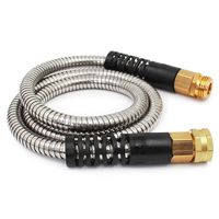 Cesun 5 Feet Metal Garden Hose, Short Connector Hose, Water Hose Extension, Extremely Flexible Lead-in Hose, for Hose Reel/RV/Dehumidifier, Lightweigh