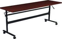 MooreCo Essentials Flipper Training Table 72x24 Mahogany Top Black Base