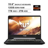 2020 Asus TUF 15.6 Inch 120Hz FHD 1080P Gaming Laptop (AMD Ryzen 5 R5-3550H up to 3.7 GHz, GeForce GTX 1650 4GB, 12GB DDR4 RAM, 1TB SSD (Boot) + 2TB HDD, Backlit KB, WiFi, HDMI, Windows 10) (Black)