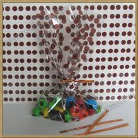 Weststone 100pcs 5"x8" Polka Dot Brown Gift Cello Bag + Color Matched Twist Ties for Cookie Candy Snack Wrapping Party Favor