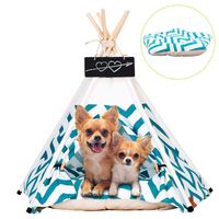 Arkmiido Pet Teepee House Cat Dog Tents Wood Canvas Fold Furniture Dog House,Green