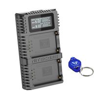 NITECORE FX2 PRO Dual Slot USB Digital Charger Compatible with Fujifilm NP-T125 Camera Batteries for GFX 50S and GFX 50R and LumenTac Keychain Flashlight