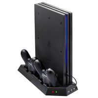 Vertical Stand for PS4 Pro with Cooling Fan, FastSnail Controller Charging Station for Playstation 4 Pro, Charger for DualShock 4 Controllers with LED Charging Indicator