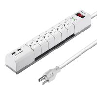Poweradd 6-Outlet Swivel Power Strip Surge Protector with Dual 3.4A Smart USB Ports, 6-Foot 15A Heavy Duty Cord 1080J Surge Suppressor - UL Listed