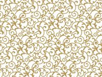 Gold"Scrolls" on Kraft White Tissue Paper for Gift Wrapping 20"x30" Sheets (10)