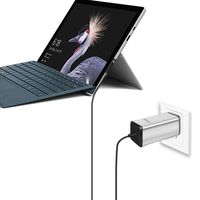 Surface Book Pro Charger 65W,Fast Laptop Power Supply 15V 4A(fit for 15v 2.58a) for Microsoft Surface Book Surface Pro 3 Pro 4 Surface Go with 6Ft Power Cord Travel Bag Included (Silver)