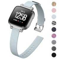 KIMILAR Woven Band Compatible with Fitbit Versa/Versa 2 Bands, Fabric Women Beaded Slim Replacement Breathable Strap Wristband Accessories (Also Fit for Versa Lite)