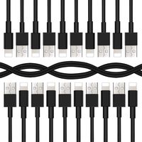 Charging Cables, LoveniMen 6FT [2M] USB Cable, 10 Pcs Charger Cords Data Lines Compatible with Phone XR XS MAX X 8 8plus 7 Plus 6s 6 5 - Black 6.5Ft 10 Pack
