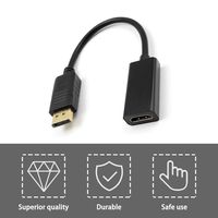 Big DisplayPort To HDMI Cable Adapter HD 1080P Male To Female DP To HDMI Converter For All Devices With DisplayPort